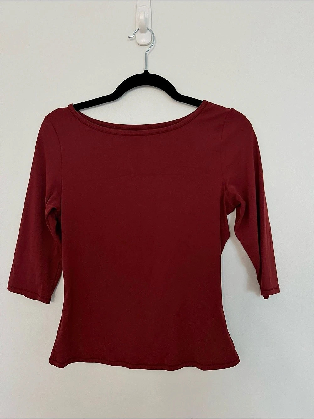 NWT INLYRIC Women's Boat Neck 3/4 Length Sleeve Tops Red